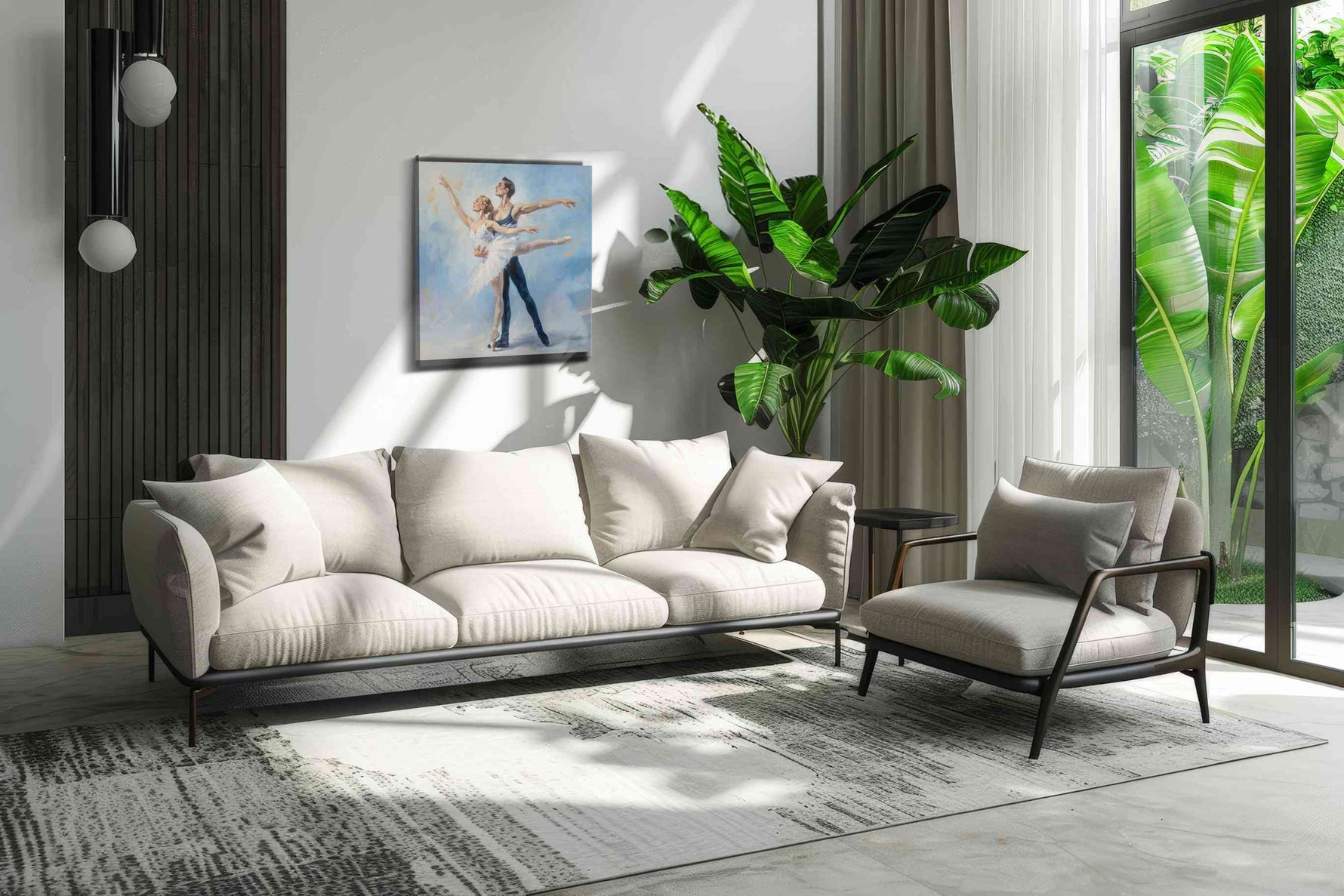 Ethereal Dance in Blue dancing canvas print, on wall, lifestyle preview