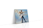 Ethereal Dance in Blue dancing canvas print gallery-wrapped square canvas studio shot