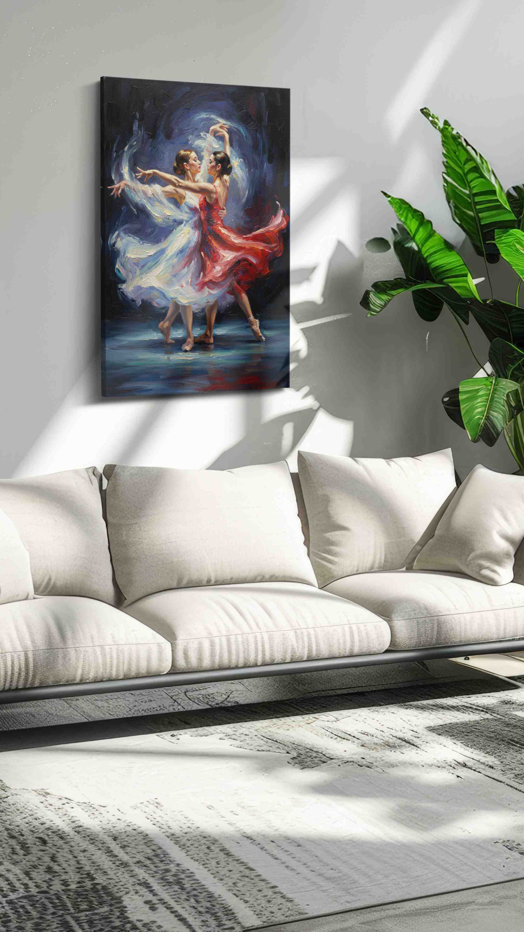 Ethereal Dance of Colors dancing canvas print, on wall, lifestyle preview