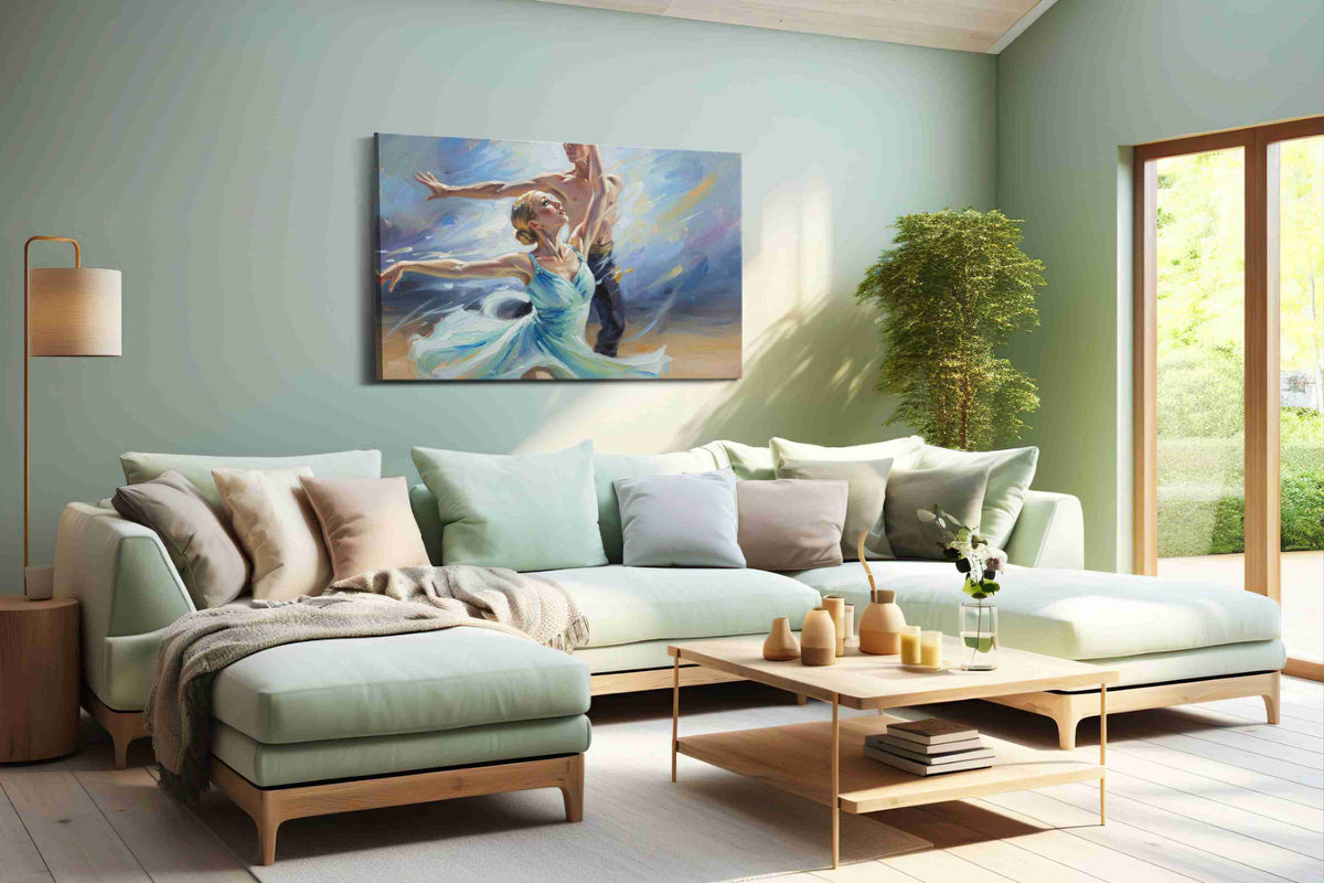 Ethereal Dance of Light II dancing canvas print, hanging on wall