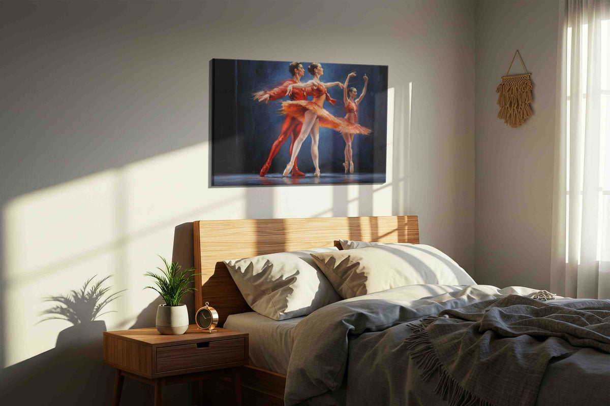 Ethereal Dance of Passion – dancing canvas wall art, gallery-wrapped, ready to hang