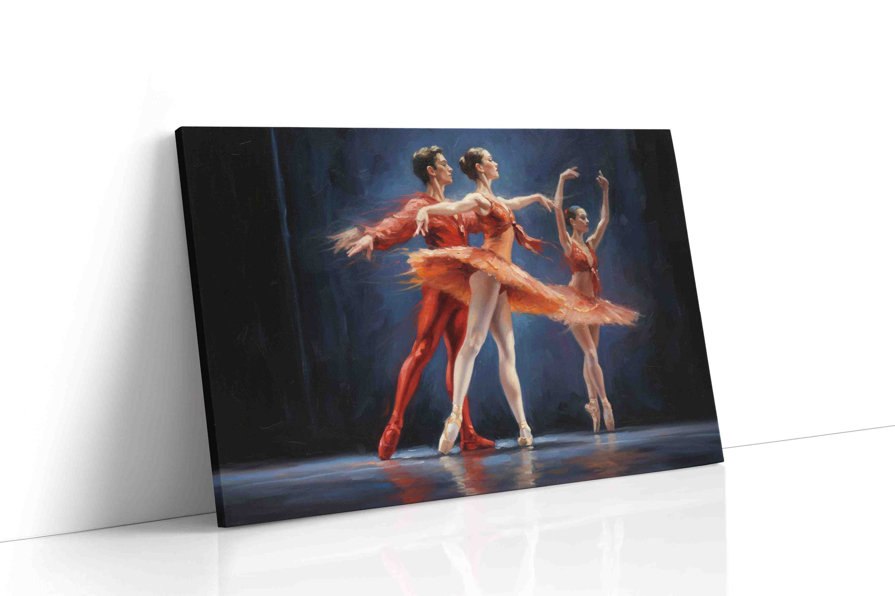 Ethereal Dance of Passion dancing canvas print, gallery-wrapped, ready to hang