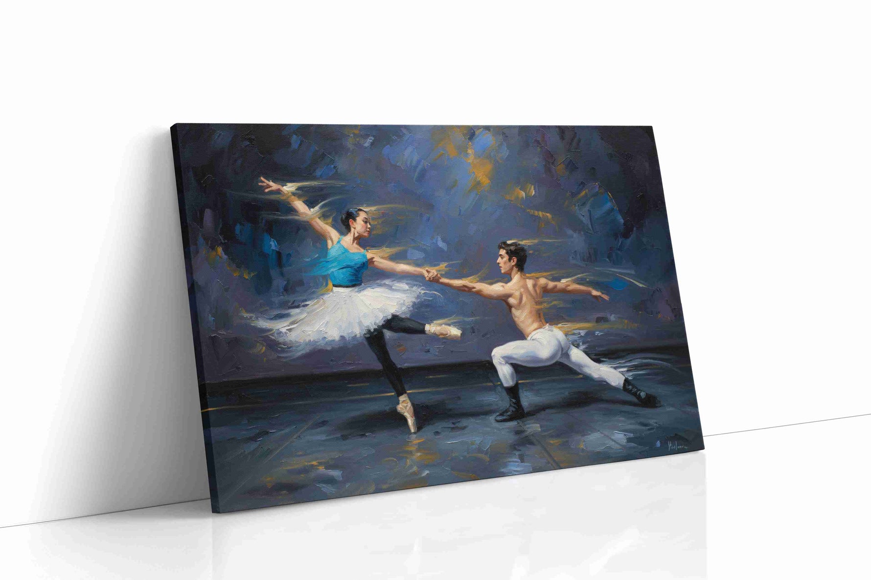 Ethereal Dance of the Stars dancing canvas print, gallery-wrapped, ready to hang