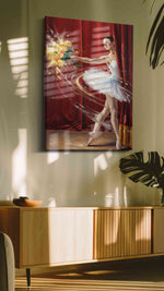 Ethereal Grace in Motion dancing canvas print, on wall, lifestyle preview