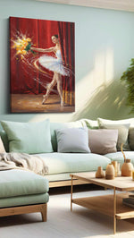 Ethereal Grace in Motion dancing canvas print, hanging on wall