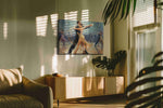 Golden Tango Elegance dancing canvas print, on wall, lifestyle preview