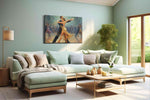 Golden Tango Elegance dancing canvas print, hanging on wall