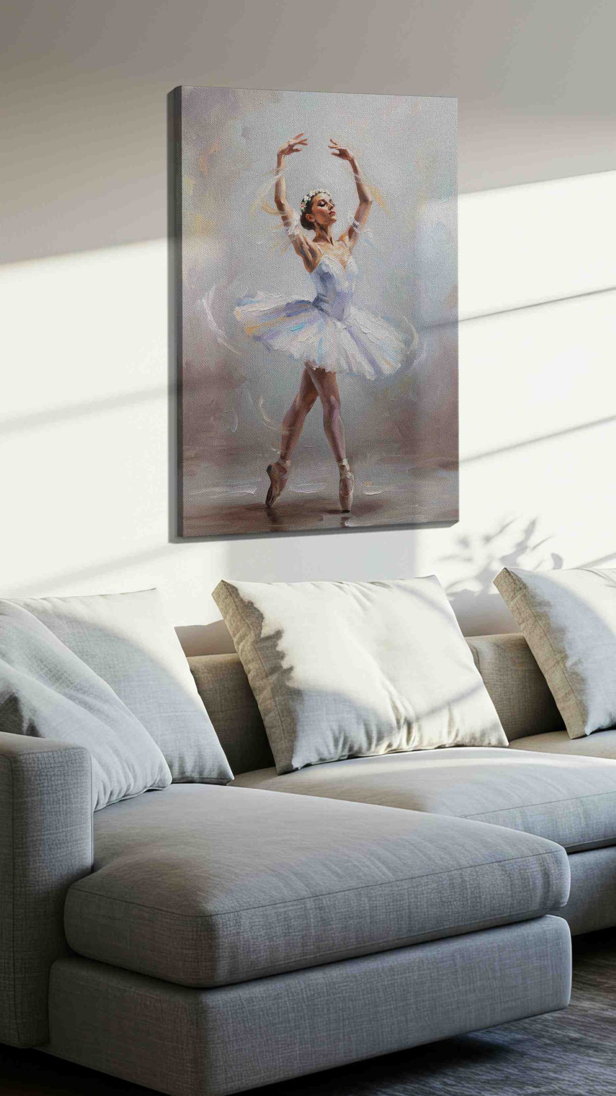 Graceful Ballet Reverie – dancing canvas wall art, gallery-wrapped, ready to hang