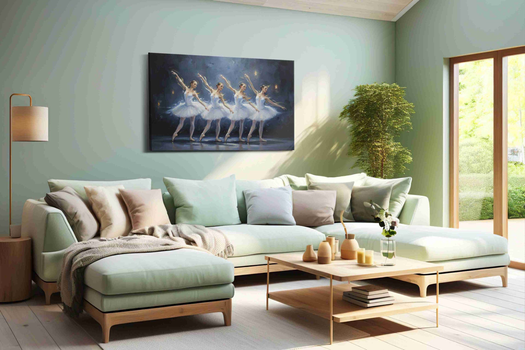 Graceful Ballet Symphony dancing canvas print, hanging on wall
