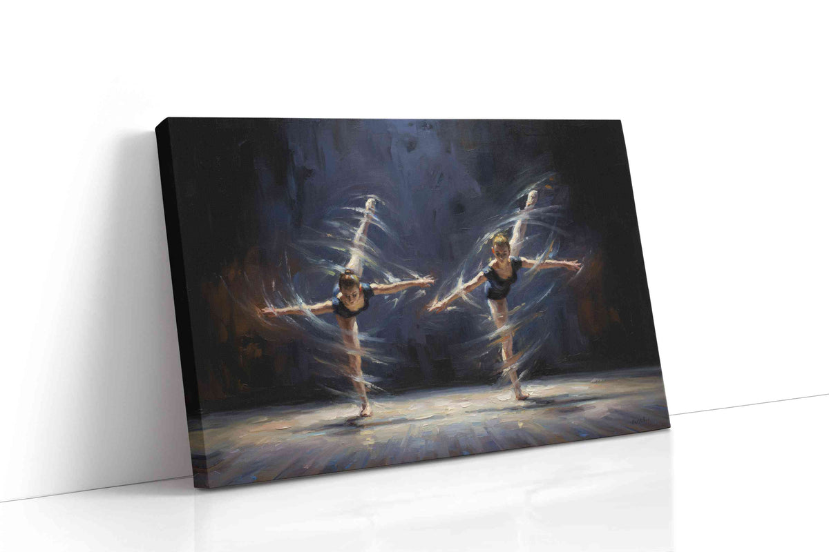 Graceful Symphony in Motion dancing canvas print, gallery-wrapped, ready to hang