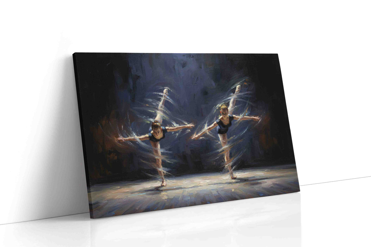 Graceful Symphony in Motion dancing canvas print gallery-wrapped landscape canvas studio shot