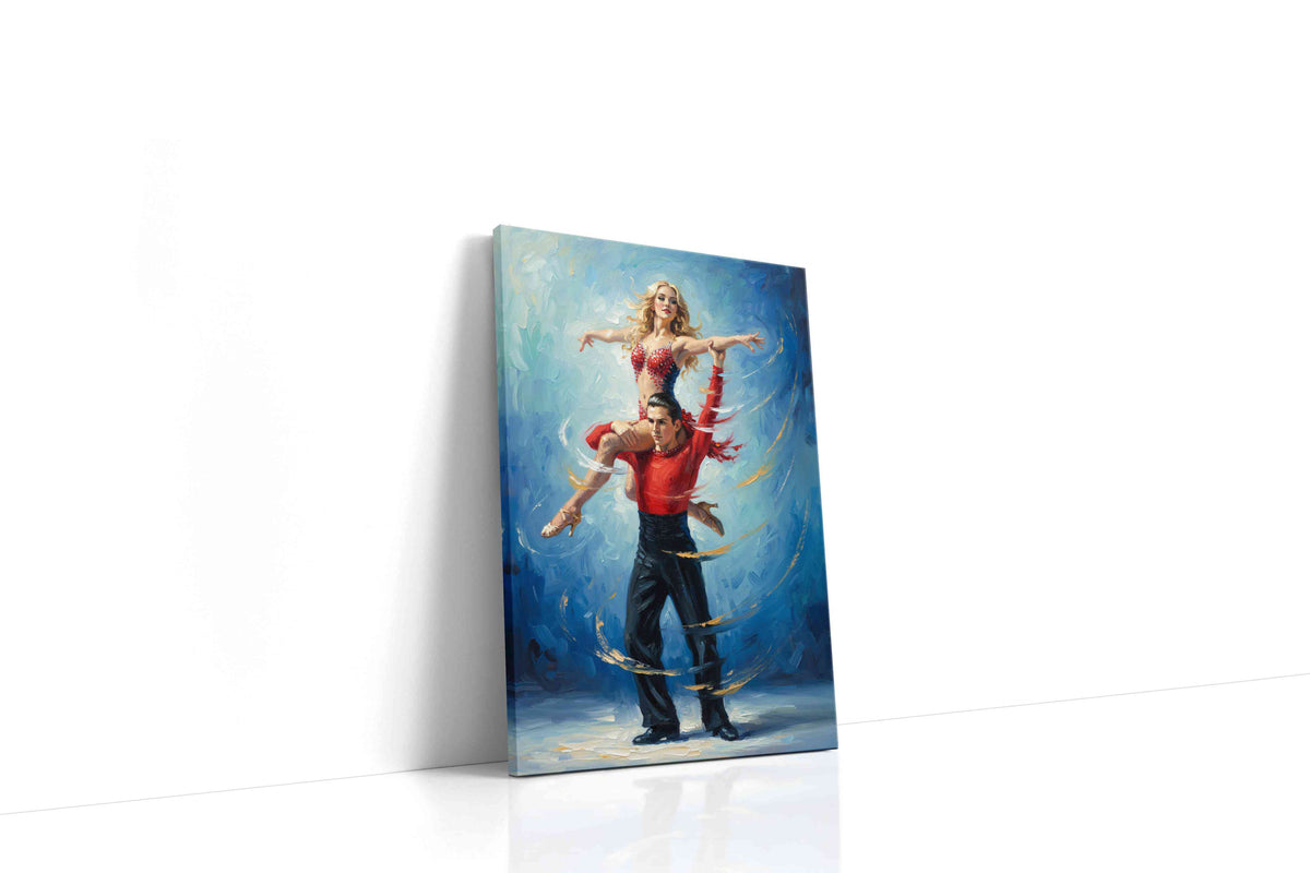 Passionate Tango in Blue dancing canvas print, gallery-wrapped, ready to hang