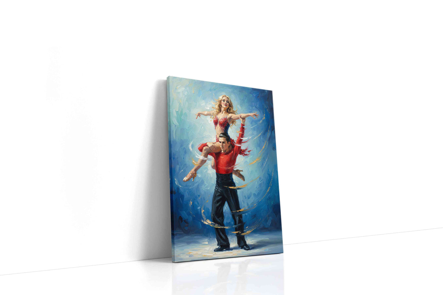 Passionate Tango in Blue dancing canvas print, gallery-wrapped, ready to hang