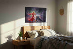 Rhythms of Passion dancing canvas print, displayed in a bedroom