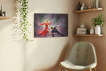Rhythms of Passion dancing canvas print in a living room scene