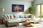 Rhythms of Passion dancing canvas print, hanging on wall