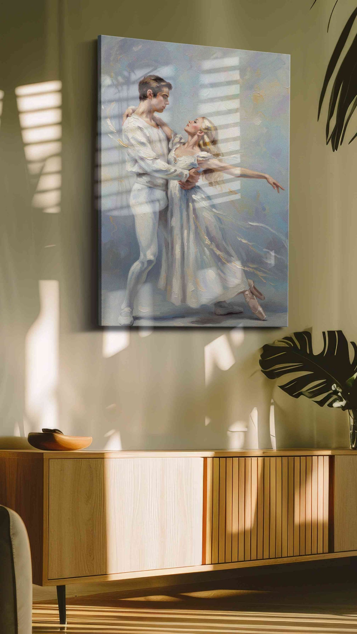 Waltz of Dreams dancing canvas print in a contemporary interior mockup