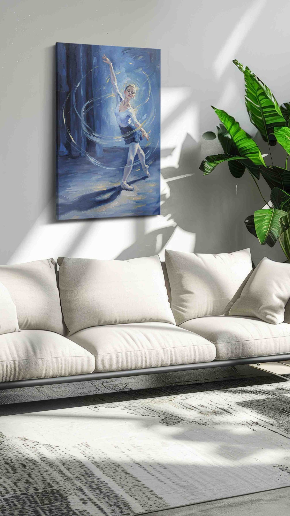 Whirl of Elegance dancing canvas print, on wall, lifestyle preview