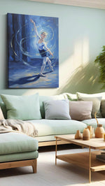 Whirl of Elegance dancing canvas print, hanging on wall