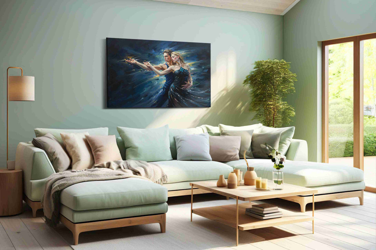 Whirl of Passion dancing canvas print, hanging on wall