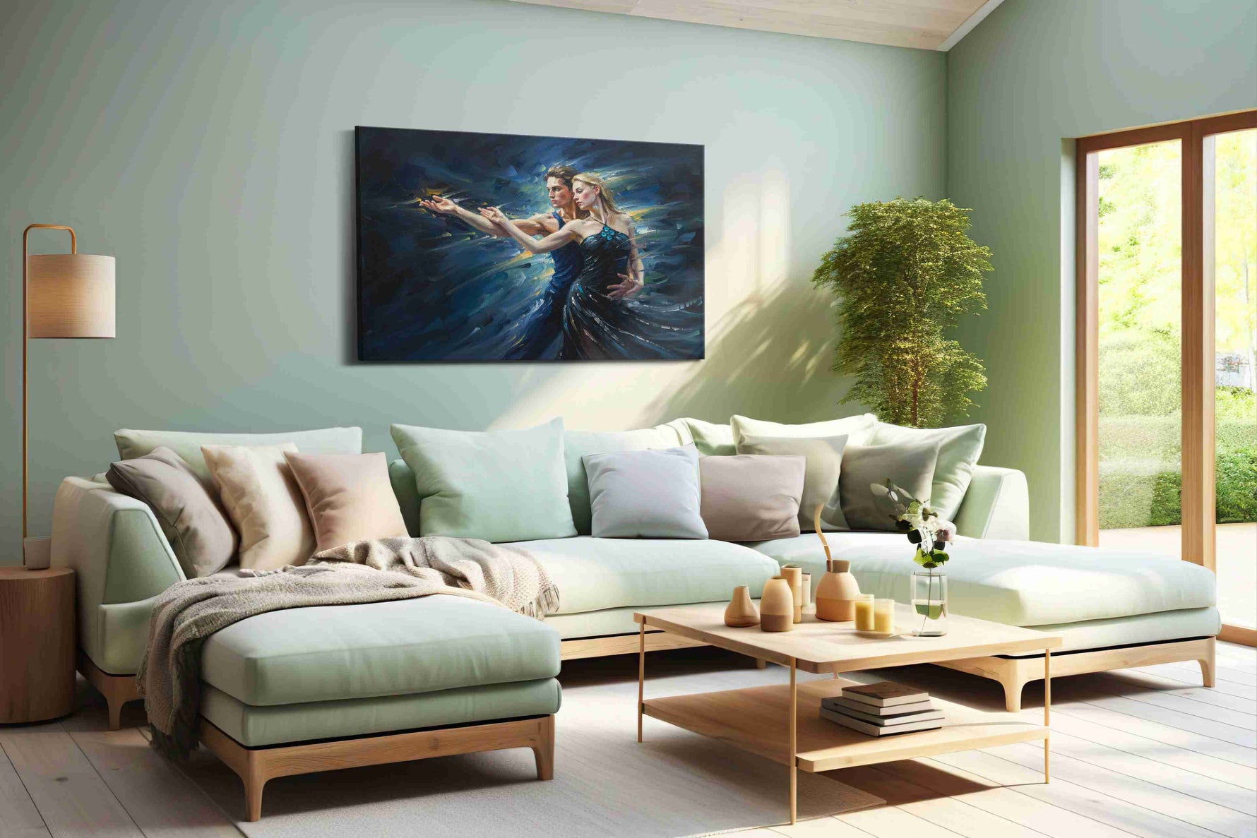 Whirl of Passion dancing canvas print, hanging on wall