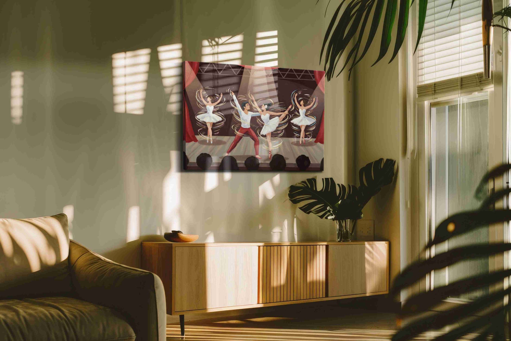 Whirling Ballet Dreams – dancing canvas wall art, gallery-wrapped, ready to hang