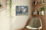 Whirling Harmony in Motion dancing canvas print styled in a living room