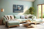 Whirling Harmony in Motion dancing canvas print shown in a wall scene