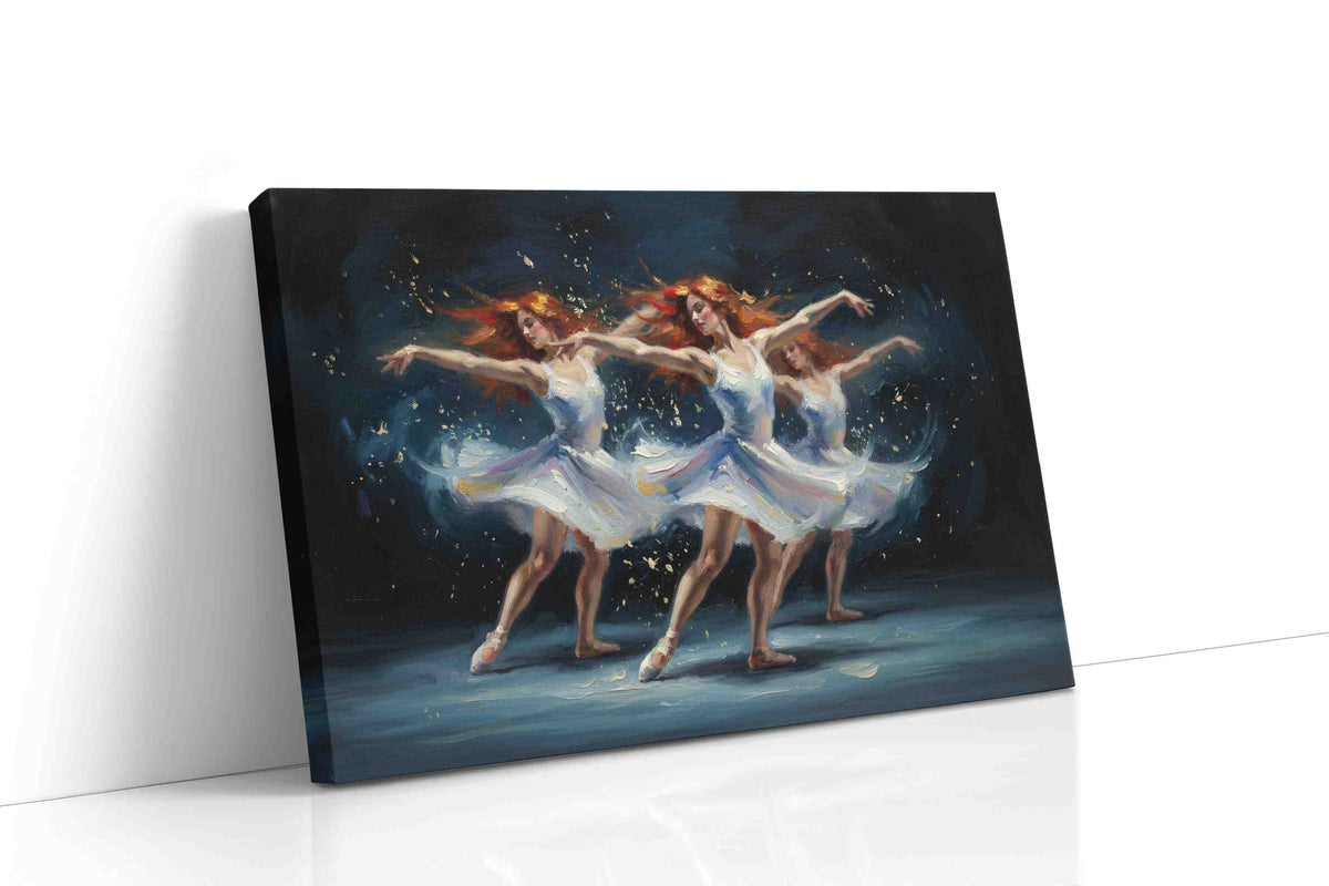Whirlwind Ballerinas dancing canvas print, gallery-wrapped, ready to hang
