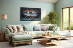 Whirlwind Ballerinas dancing canvas print, hanging on wall