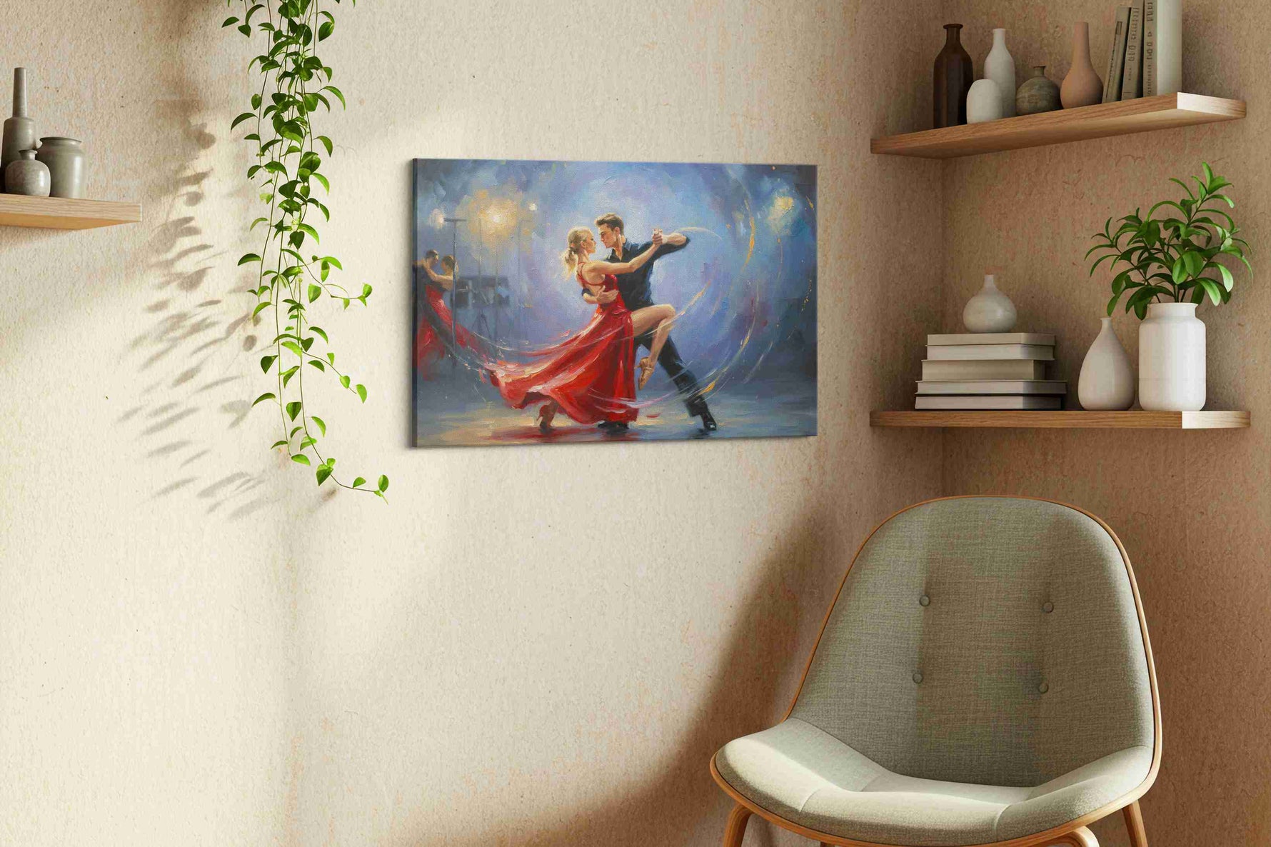Whirlwind Tango Passion – dancing canvas wall art, gallery-wrapped, ready to hang