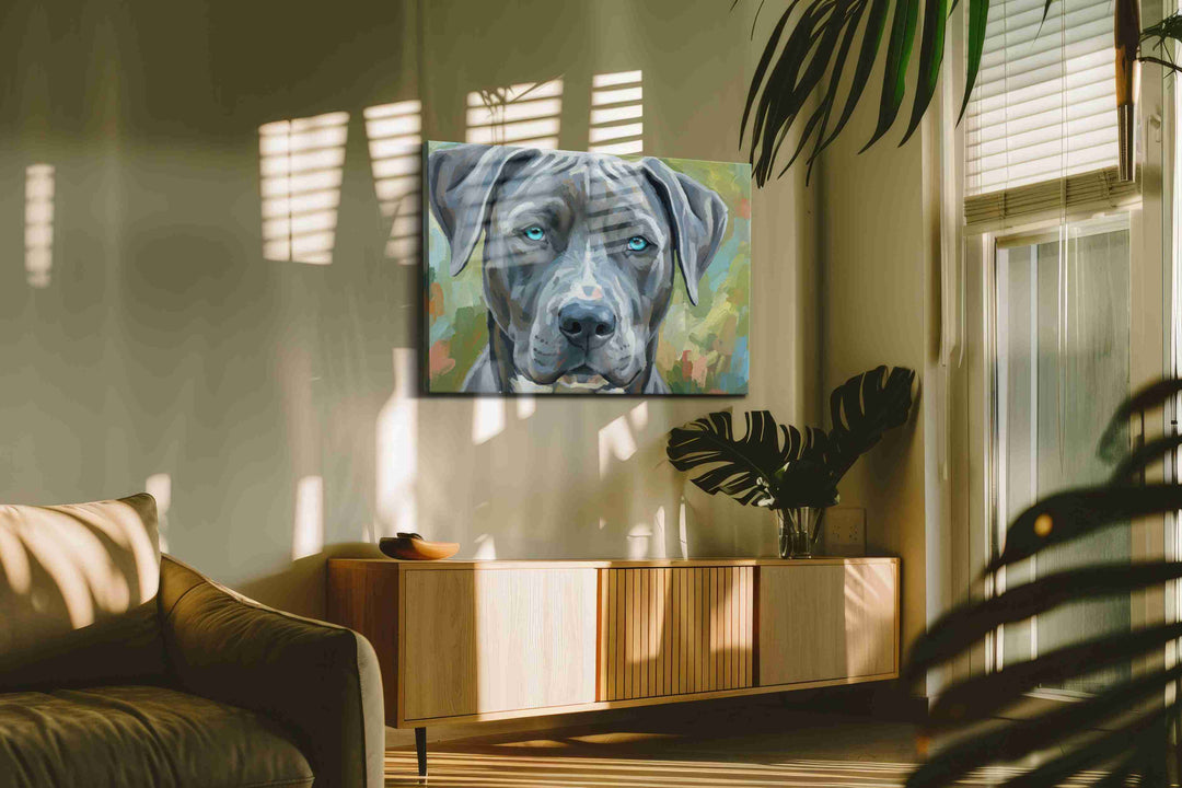 Blue-Eyed Guardian – dogs canvas wall art, gallery-wrapped, ready to hang