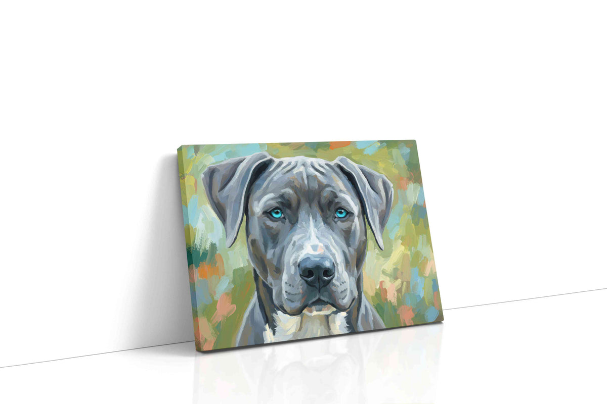 Blue-Eyed Guardian dogs canvas print, gallery-wrapped, ready to hang