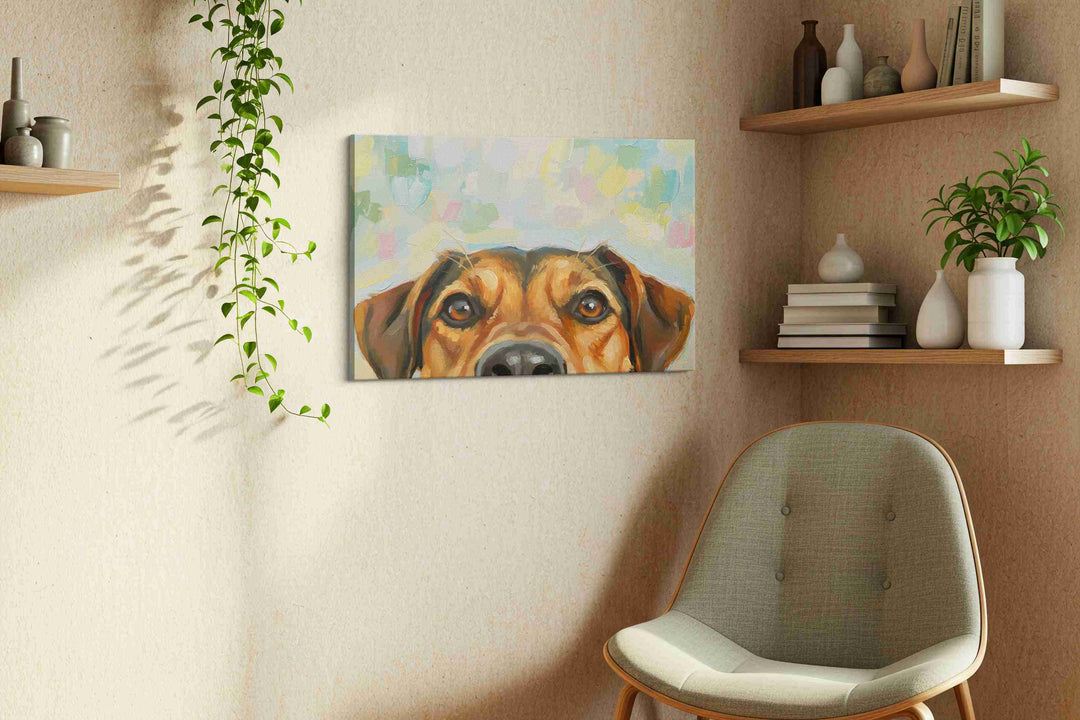 Canine Curiosity – dogs canvas wall art, gallery-wrapped, ready to hang