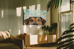 Canine Curiosity dogs canvas print, on wall, lifestyle preview