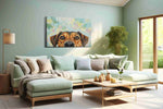 Canine Curiosity dogs canvas print, hanging on wall