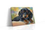 Dachshund Dreams dogs canvas print gallery-wrapped landscape canvas studio shot