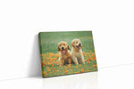Golden Joy in Blossom dogs canvas print gallery-wrapped landscape canvas studio shot