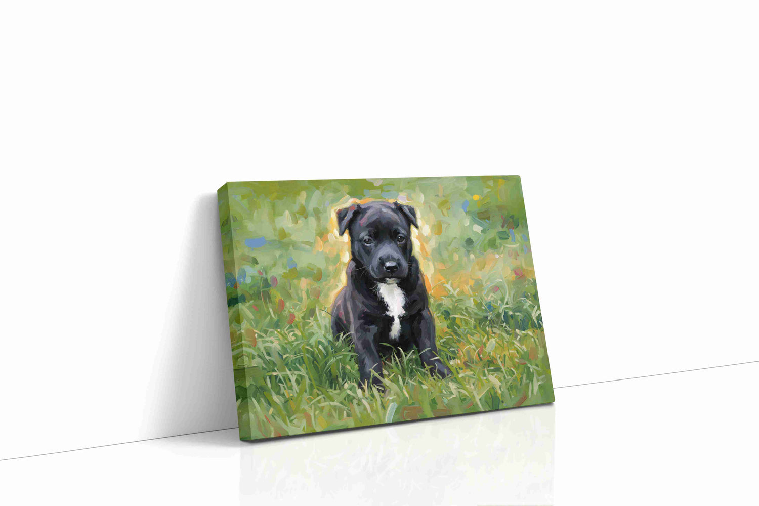 Innocence in the Meadow dogs canvas print, gallery-wrapped, ready to hang