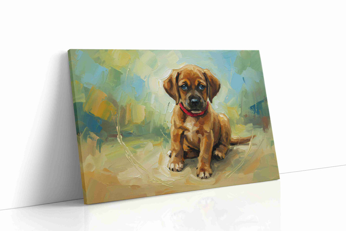 Puppy Whimsy dogs canvas print gallery-wrapped landscape canvas studio shot
