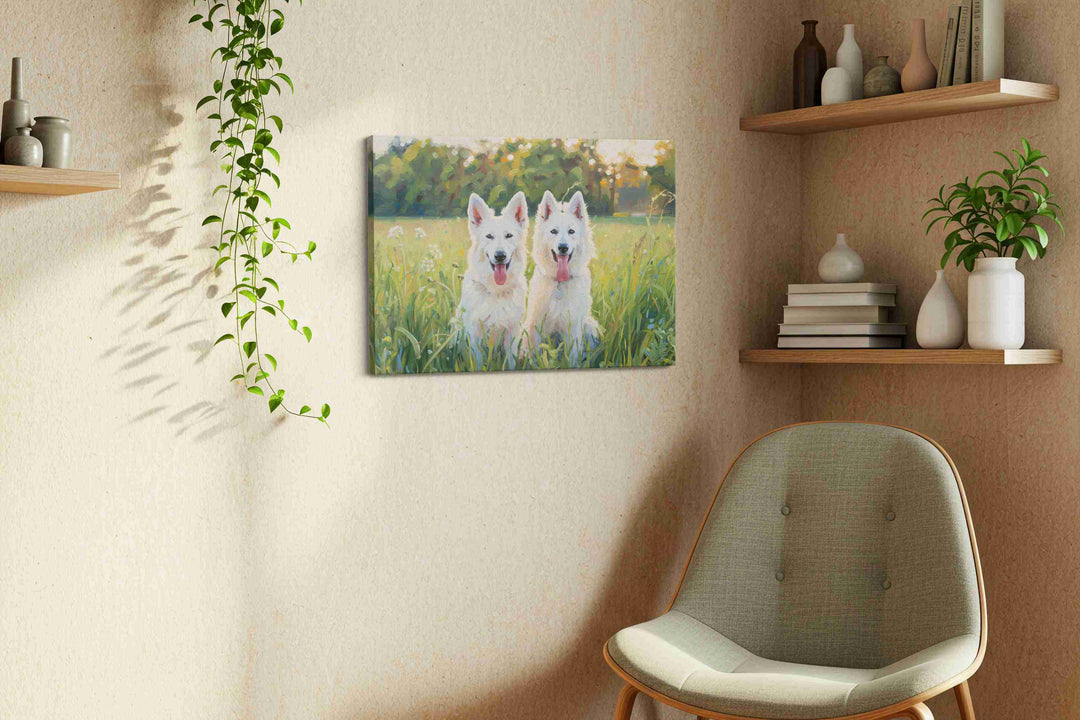 Whimsical Canine Companions – dogs canvas wall art, gallery-wrapped, ready to hang