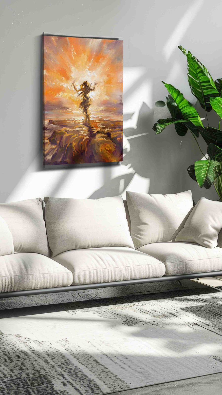 Dancing in the Sunrise landscape canvas print, on wall, lifestyle preview