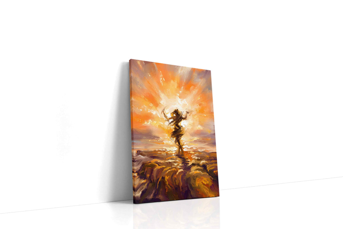 Dancing in the Sunrise landscape canvas print gallery-wrapped portrait canvas studio shot