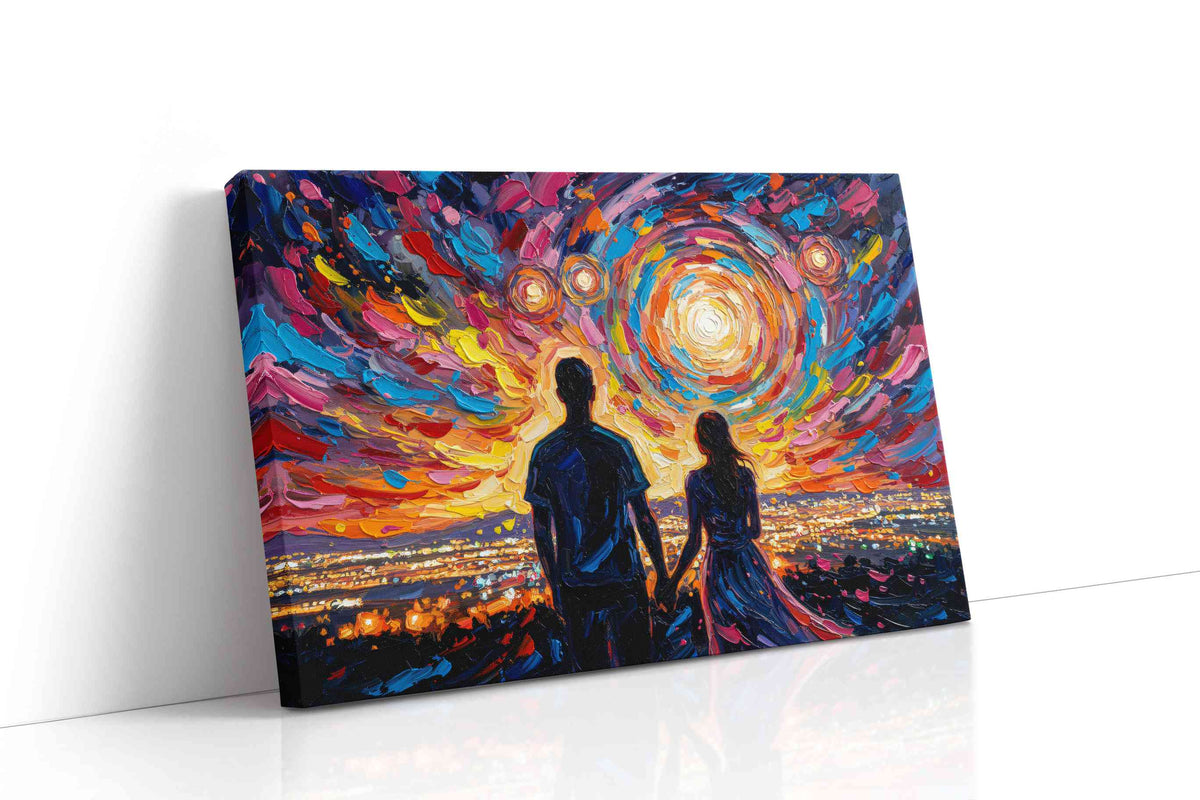 Eternal Sunset Vortex romance canvas print, gallery-wrapped, ready to hang