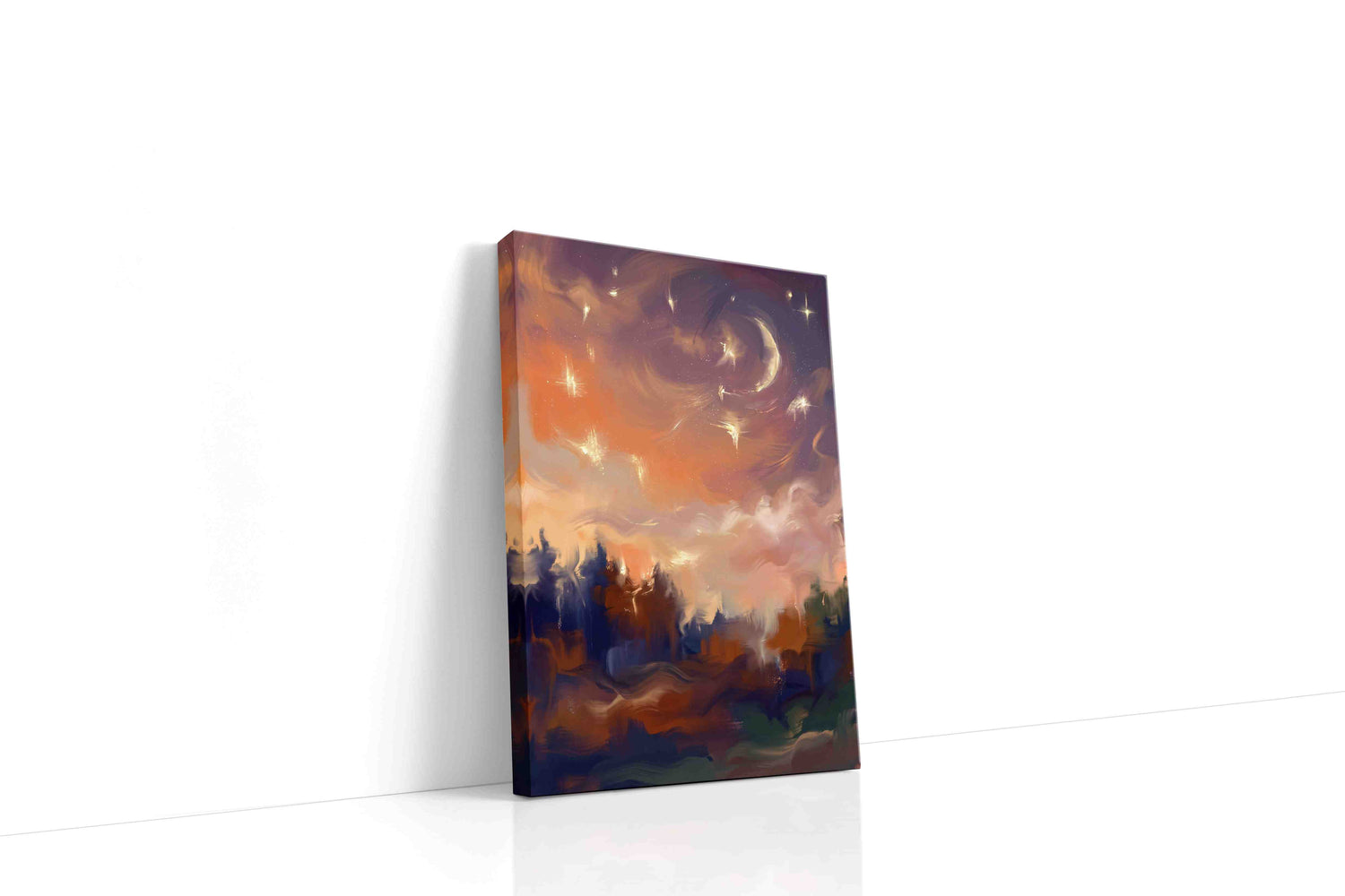 Whispers of the Cosmic Forest landscape canvas print, gallery-wrapped, ready to hang