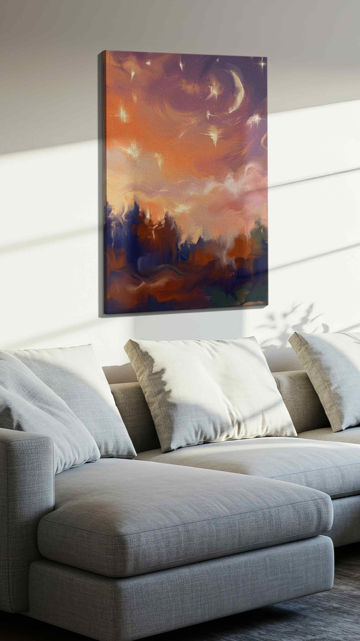 Whispers of the Cosmic Forest – landscape canvas wall art, gallery-wrapped, ready to hang