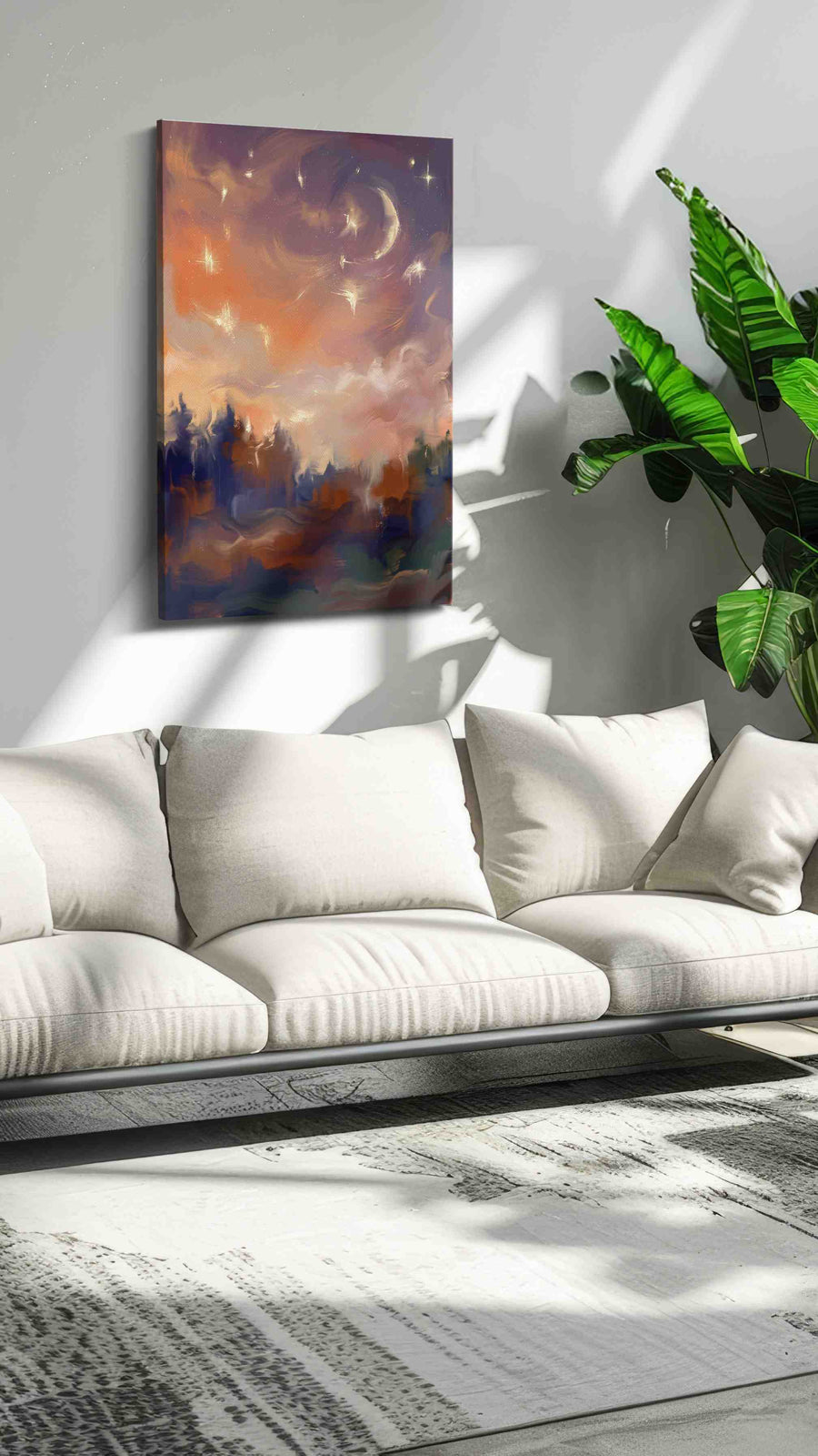 Whispers of the Cosmic Forest landscape canvas print, hanging on wall