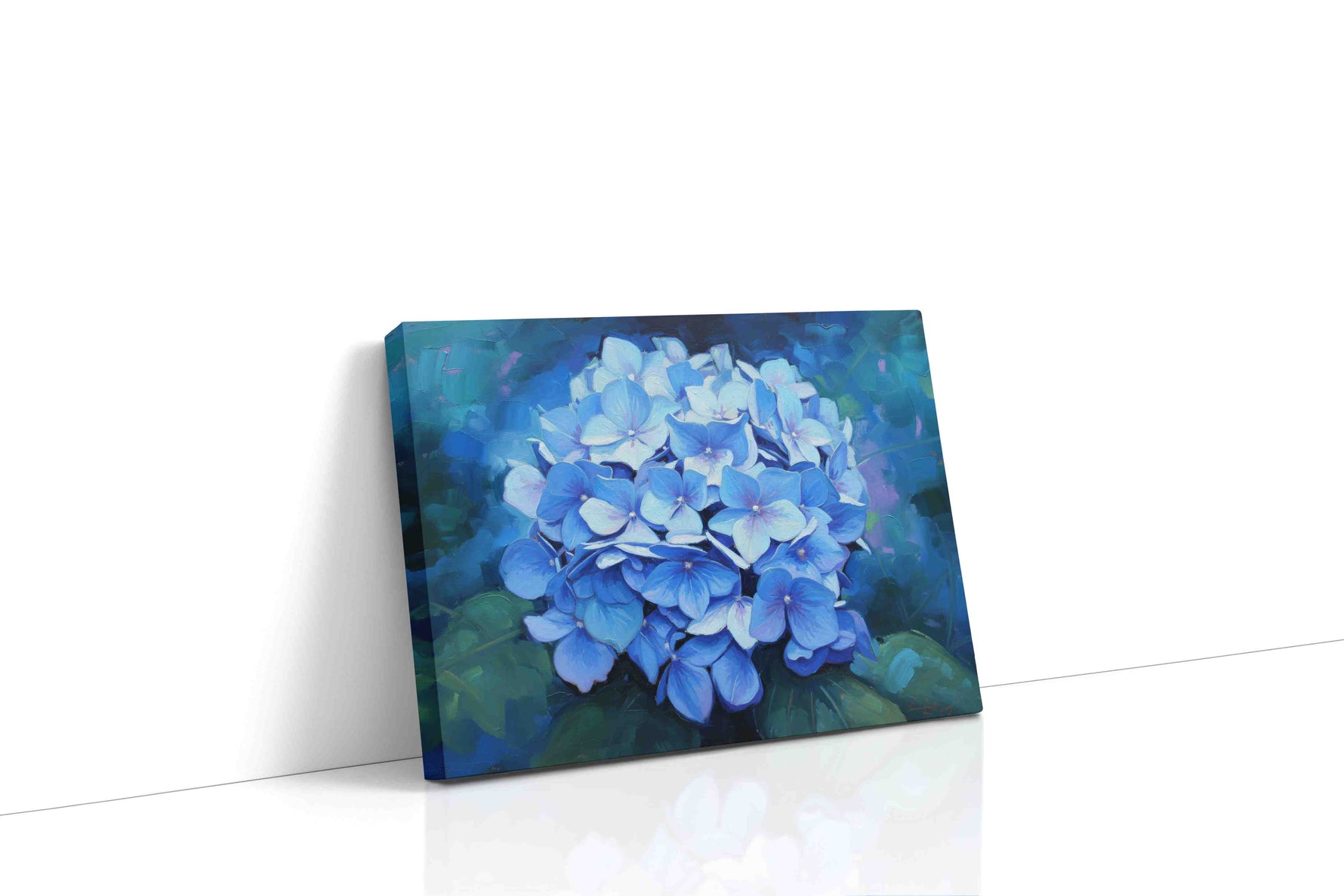 Azure Symphony floral canvas print gallery-wrapped landscape canvas studio shot