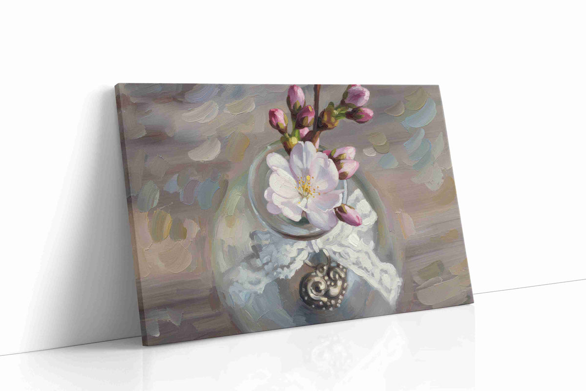 Blossoms in Glass Serenity floral canvas print gallery-wrapped landscape canvas studio shot