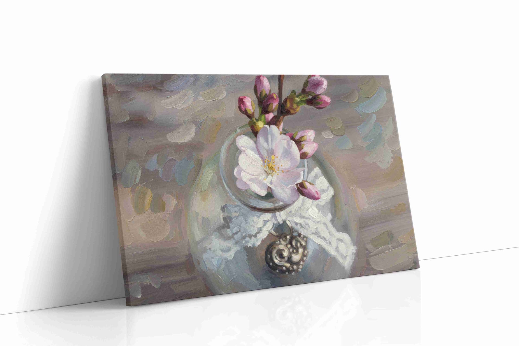 Blossoms in Glass Serenity floral canvas print gallery-wrapped landscape canvas studio shot